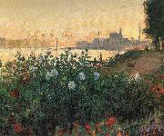Claude Monet Flowered Riverbank Germany oil painting artist